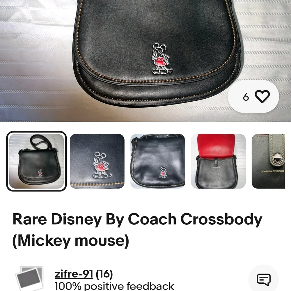 Coach DISNEY MICKEY  MOUSE LEATHER CROSSBODY  COACH - Picture 10 of 12